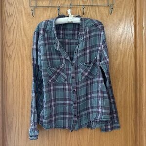 Gilded Intent Frayed Button Down- Size XL